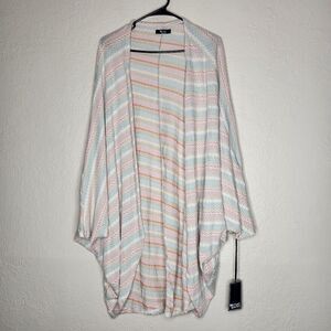 Michael Lauren Cardigan Sweater Womens Multicolor Chevron One Size Dolman Sleeve